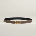 Maillon Torsade belt buckle & Reversible leather strap 24 mm - Image 2